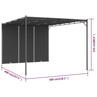 Garden Gazebo with Side Curtain 4x3x2.25 m Anthracite - Giant Lobelia