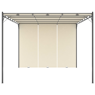 Garden Gazebo with Side Curtain 4x3x2.25 m Cream - Giant Lobelia