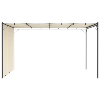 Garden Gazebo with Side Curtain 4x3x2.25 m Cream - Giant Lobelia