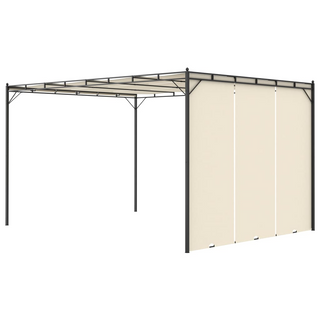 Garden Gazebo with Side Curtain 4x3x2.25 m Cream - Giant Lobelia