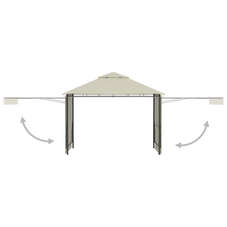 Gazebo with Double Extended Roofs 3x3x2.75 m Cream 180 g/m² - Giant Lobelia