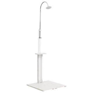 vidaXL Garden Shower White Wood - Giant Lobelia