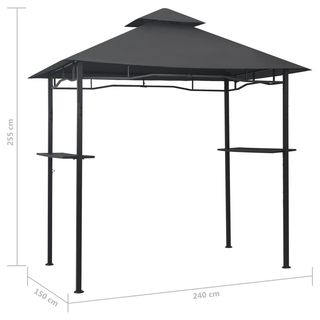 BBQ Gazebo 240x150x255 cm Anthracite Steel - Giant Lobelia