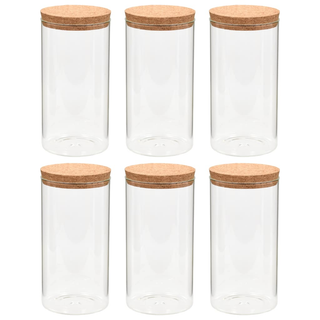 vidaXL Storage Glass Jars with Cork Lid 6 pcs 1400 ml - Giant Lobelia