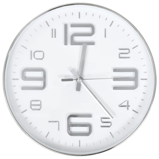 vidaXL Wall Clock 30 cm Silver - Giant Lobelia