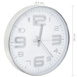 vidaXL Wall Clock 30 cm Silver - Giant Lobelia