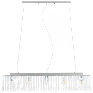 Ceiling Lamp with Crystal Beads Silver 104 cm E14 - Giant Lobelia