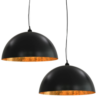 Ceiling Lamps 2 pcs Black and Gold Semi-spherical 50 cm E27 - Giant Lobelia