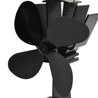 vidaXL Heat Powered Stove Fan 4 Blades Black - Giant Lobelia