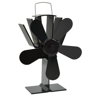 vidaXL Heat Powered Stove Fan 5 Blades Black - Giant Lobelia