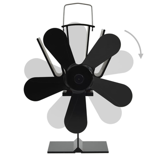 vidaXL Heat Powered Stove Fan 5 Blades Black - Giant Lobelia