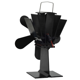 vidaXL Heat Powered Stove Fan 5 Blades Black - Giant Lobelia