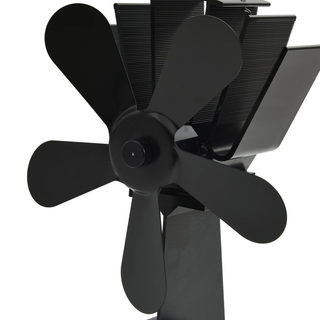 vidaXL Heat Powered Stove Fan 5 Blades Black - Giant Lobelia