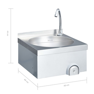 Hand Wash Sink with Faucet and Soap Dispenser Stainless Steel - Giant Lobelia