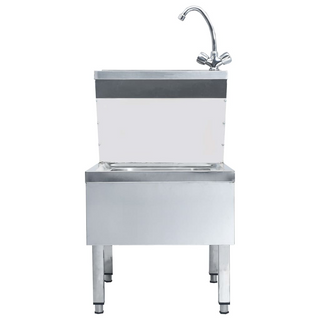 vidaXL Commercial Hand Wash Sink with Faucet Freestanding Stainless Steel - Giant Lobelia