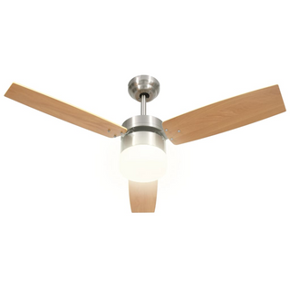 Ceiling Fan with Light and Remote Control 108 cm Light Brown - Giant Lobelia