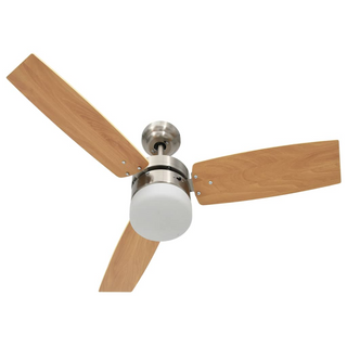 Ceiling Fan with Light and Remote Control 108 cm Light Brown - Giant Lobelia