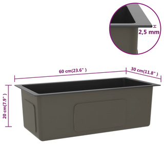 vidaXL Handmade Kitchen Sink Black Stainless Steel - Giant Lobelia