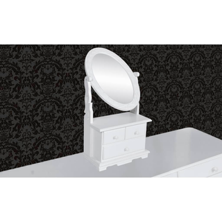 vidaXL Vanity Makeup Table with Oval Swing Mirror MDF - Giant Lobelia