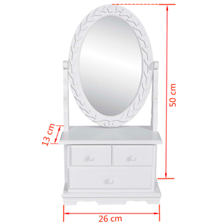 vidaXL Vanity Makeup Table with Oval Swing Mirror MDF - Giant Lobelia