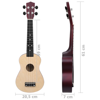 Soprano Ukulele Set with Bag for Kids Light Wood 23" - Giant Lobelia