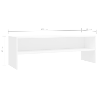 TV Cabinet White 120x40x40 cm Engineered Wood - Giant Lobelia