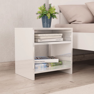 Bedside Cabinet High Gloss White 40x30x40 cm Engineered Wood - Giant Lobelia