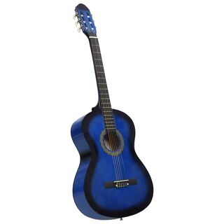 vidaXL Classical Guitar for Beginner Blue 4/4 39" Basswood - Giant Lobelia