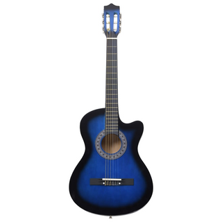 Western Classical Cutaway Guitar with 6 Strings Blue Shaded 38 - Giant Lobelia