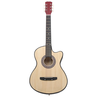 Western Acoustic Cutaway Guitar with 6 Strings 38 Basewood - Giant Lobelia