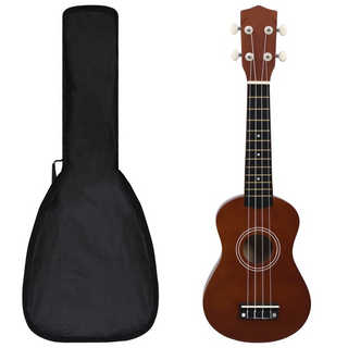 Soprano Ukulele Set with Bag for Kids Dark Wood 21" - Giant Lobelia