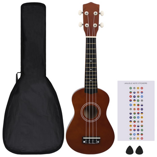 Soprano Ukulele Set with Bag for Kids Dark Wood 21" - Giant Lobelia