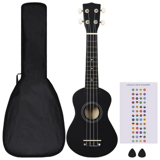 Soprano Ukulele Set with Bag for Kids Black 21" - Giant Lobelia