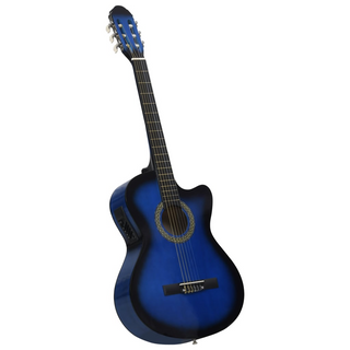 Western Classical Cutaway Guitar with Equalizer 6 Strings Blue - Giant Lobelia