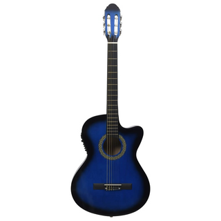 Western Classical Cutaway Guitar with Equalizer 6 Strings Blue - Giant Lobelia