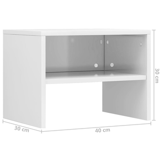 vidaXL Bedside Cabinet High Gloss White 40x30x30 cm Engineered Wood - Giant Lobelia