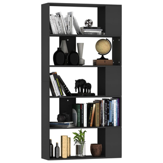 Book Cabinet/Room Divider Black 80x24x159 cm Engineered Wood - Giant Lobelia