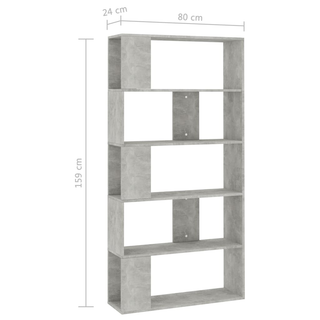 Book Cabinet/Room Divider Concrete Grey 80x24x159 cm Engineered Wood - Giant Lobelia