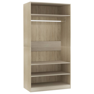 vidaXL Wardrobe Sonoma Oak 100x50x200 cm Engineered Wood - Giant Lobelia