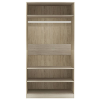 vidaXL Wardrobe Sonoma Oak 100x50x200 cm Engineered Wood - Giant Lobelia