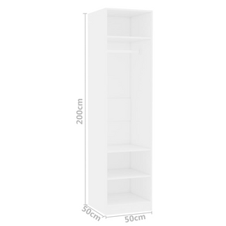 vidaXL Wardrobe White 50x50x200 cm Engineered Wood - Giant Lobelia