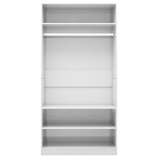 vidaXL Wardrobe High Gloss White 100x50x200 cm Engineered Wood - Giant Lobelia