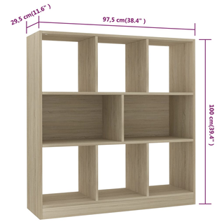 Book Cabinet Sonoma Oak 97.5x29.5x100 cm Engineered Wood - Giant Lobelia