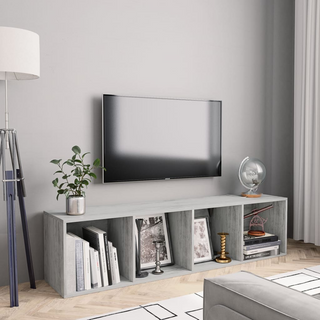 Book Cabinet/TV Cabinet Concrete Grey 143x30x36 cm - Giant Lobelia