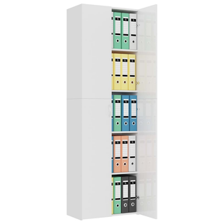 vidaXL Office Cabinet High Gloss White 60x32x190 cm Engineered Wood - Giant Lobelia