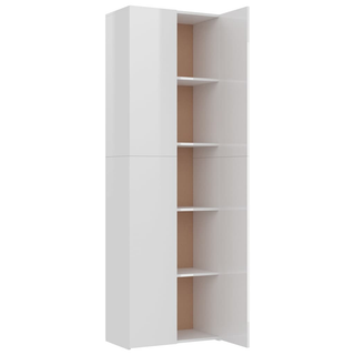 vidaXL Office Cabinet High Gloss White 60x32x190 cm Engineered Wood - Giant Lobelia