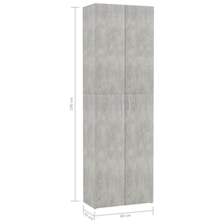 vidaXL Office Cabinet Concrete Grey 60x32x190 cm Engineered Wood - Giant Lobelia