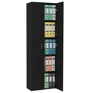 vidaXL Office Cabinet Black 60x32x190 cm Engineered Wood - Giant Lobelia