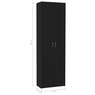 vidaXL Office Cabinet Black 60x32x190 cm Engineered Wood - Giant Lobelia