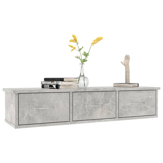 Wall-mounted Drawer Shelf Concrete Grey 88x26x18.5 cm Engineered Wood - Giant Lobelia